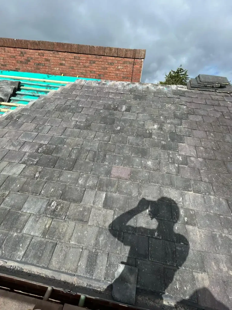 Slate roof repairs on a detached home in Congleton