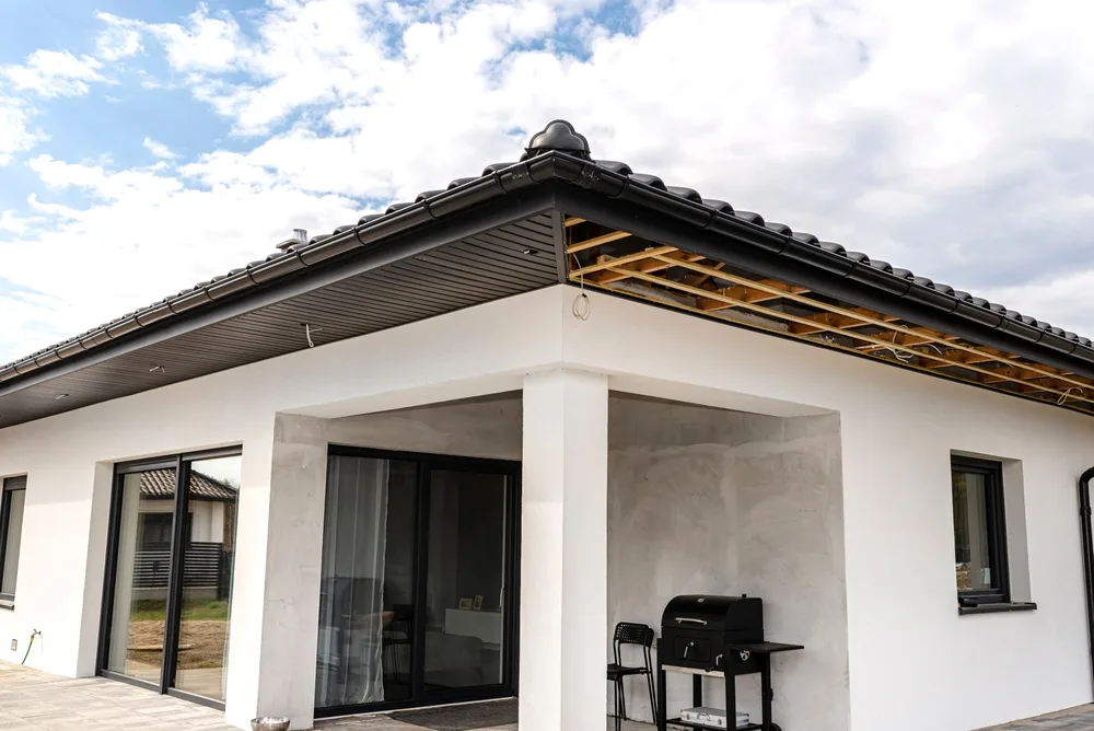 Soffits mid installation on Congleton home