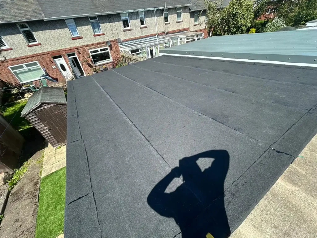 MRM Roofing completing a flat roof on a garage in Crewe